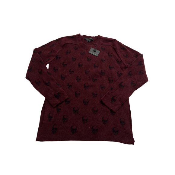 Skull Cashmere Printed Sweater in Red